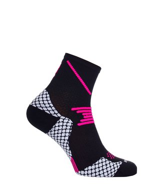 Běžecké ponožky RUN krátké černo/růžové
